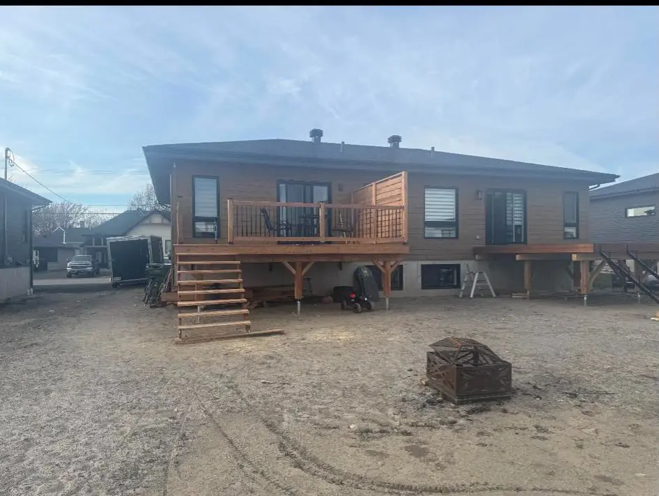 brown house with deck